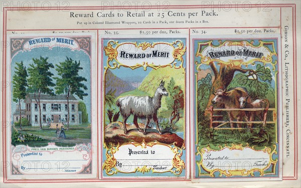 Highly coloured educational 'Reward Cards' for children