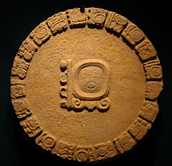 Mayan stone disk monument from Tonina