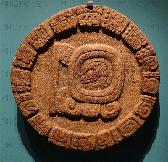 Mayan stone disk monument from Tonina