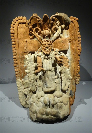 Mayan incense burner made from ceramic, with the features of an ancestor