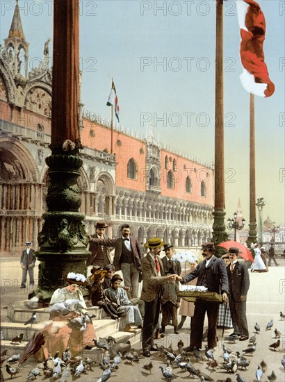 The Doges' Palace and the Columns of St. Mark's, Venice, Italy