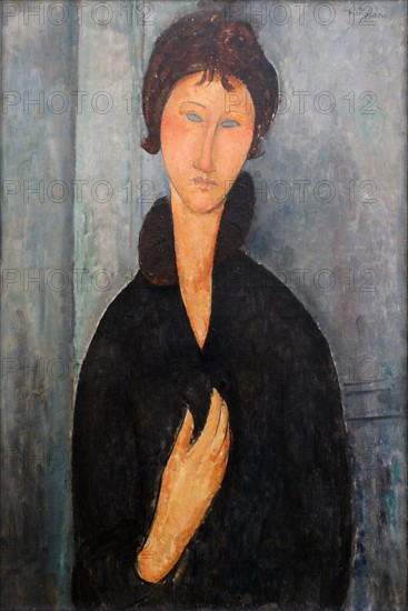 Woman with blue eyes 1918, by Amedeo Modigliani 1884-1920.