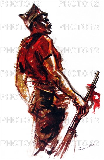 Spanish Civil War Republican militia guard