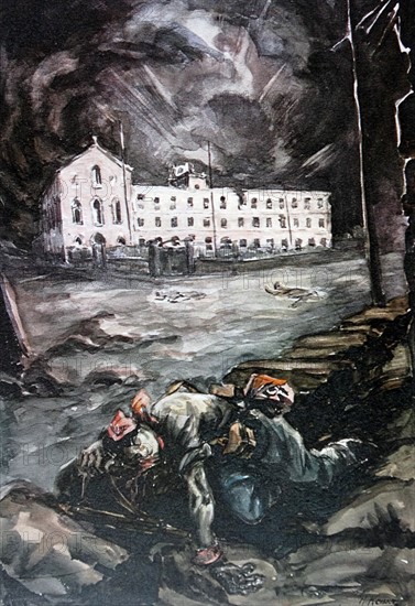 painting of the Siege of Gijón