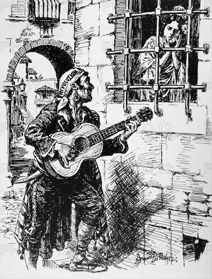 Cartoon in Punch magazine depicting the 'Tragic Serenade'