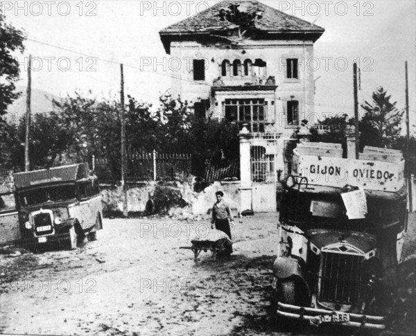 damage caused in the town of Oviedo, Spain during the Siege of Oviedo