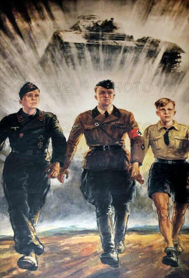 Nazi Youth members on a propaganda poster, Germany 1937