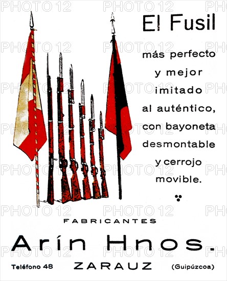 Advert for rifles, during the Spanish Civil War
