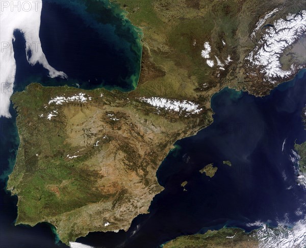 cloud-free views of Western Europe over the Iberian Peninsula