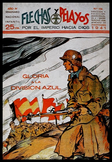 propaganda poster for the Blue Division in the Second World War.