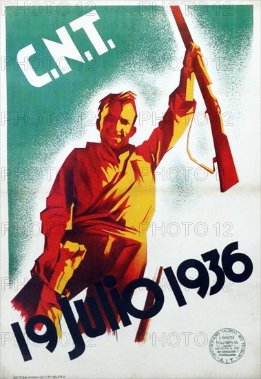 anarchist propaganda poster, during the Spanish Civil War.