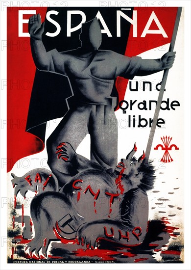 Nationalist Propaganda Service, poster, Spanish Civil War