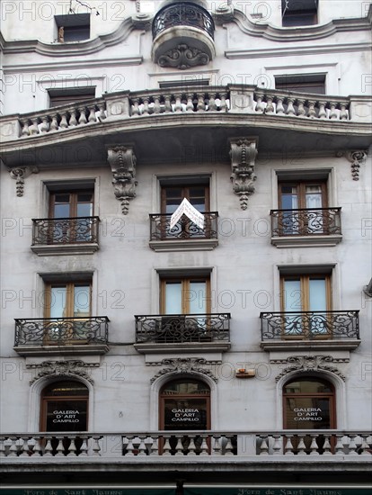 Façade of apartments of the early twentieth century, Barcelona, Spain