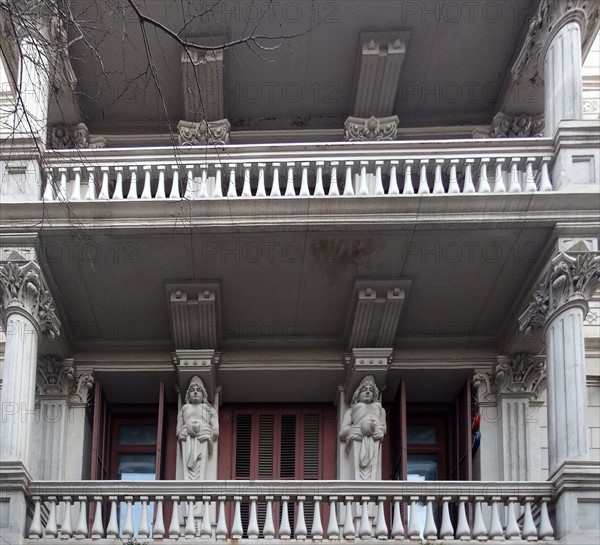 Façade of apartments of the early twentieth century, Barcelona, Spain