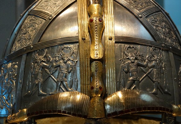 A replica of the Sutton Hoo helmet