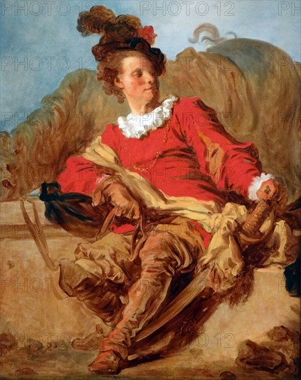 Jean-Claude Richard, I’abbe de Saint-Non, vestit a I’espanyola by Jean-Honore Fragonard