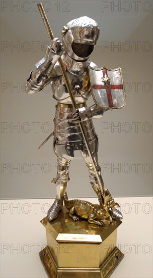 St George and the dragon, in Silver. Spanish 1420-1450 AD