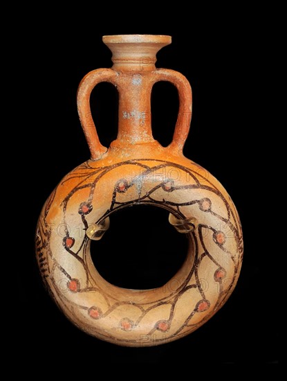 Ring flask from the Meroitic period. in pre-Islamic Sudan. 300 BC to 400 AD.