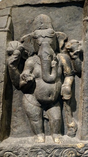 Lintel of Ganesha and the eight Dikpalas, Eastern India, 1000-1100 AD