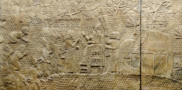 Sennacherib watches the capture of Lachish. Assyrian relief, about 700-692 BC From Nineveh