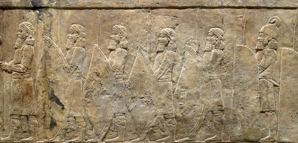 Relief depicting Horses and grooms leaving Sennacherib's palace, Assyrian, 700 - 692 BC, Nineveh