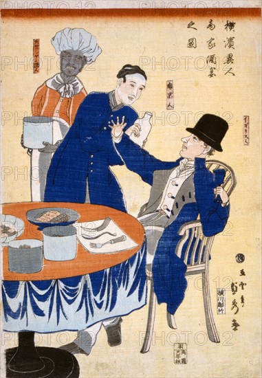 Banquet at a foreign mercantile house in Yokohama