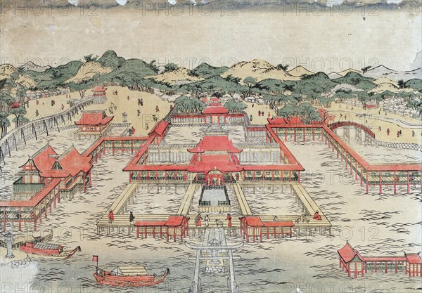 A perspective picture of Itsukushima Shrine