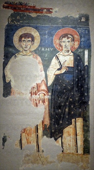 Romanesque fresco depicting the Apostles of Ager