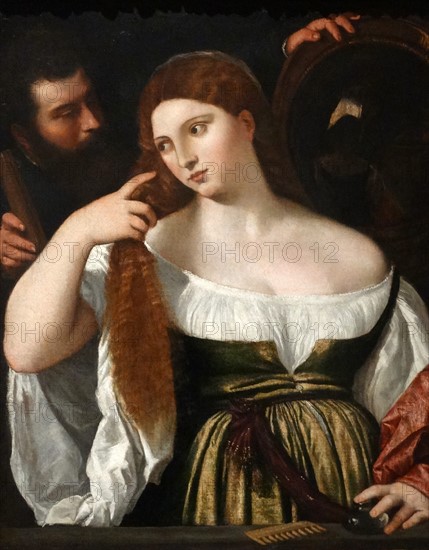 Painting titled 'Girl before the mirror' by Titan