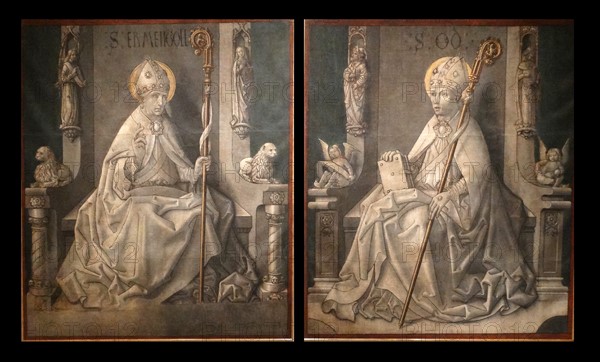 Fabric doors from an organ depicting Saint Peter and Saint Paul