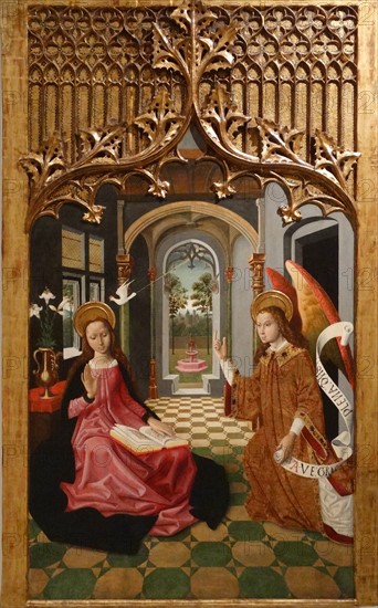 Painting depicting the Annunciation by the Master of La Seu d'Urgell