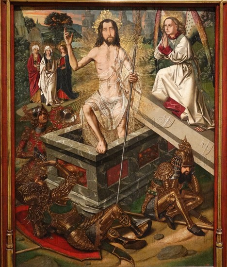 Tables of an altarpiece of ChristDescent of Christ to Limbo by Bartolomé Bermejo