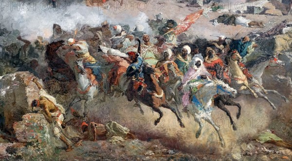 Painting depicting the Battle of Tetouan by Marià Fortuny