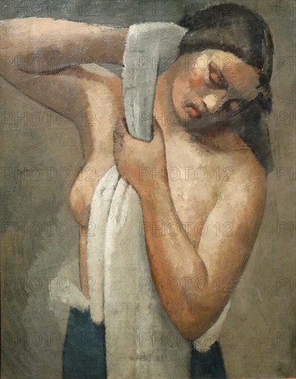 Painting titled 'Girl at her Toilette' by Julio González
