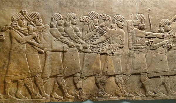 return from the lion hunt Nineveh, Iraq. Assyrian 645-636 BC