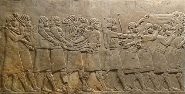 return from the lion hunt Nineveh, Iraq. Assyrian 645-636 BC