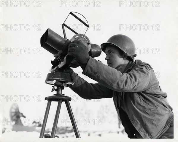 World War two, US anti-aircraft emplacement, Belgium 1942