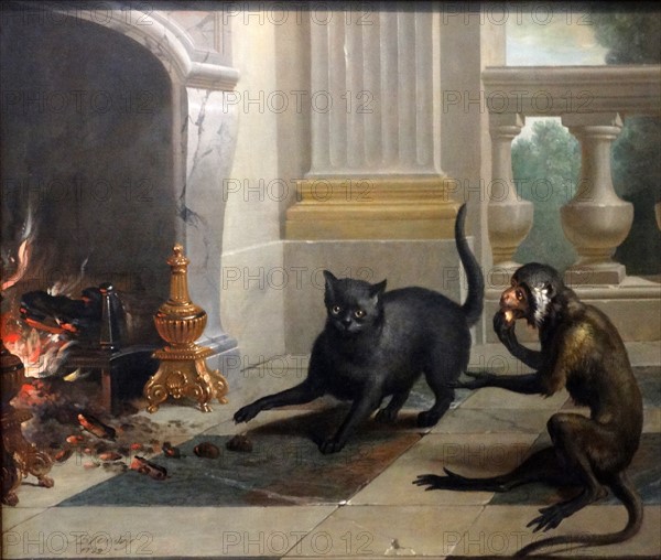 The Cat and the Monkey by Jean-Baptiste Oudry