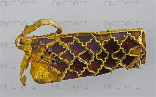 Anglo-Saxon metalwork object, with cloisonné and garnet decoration