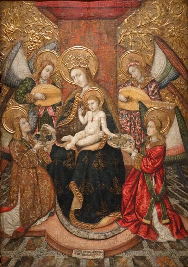 Virgin Mary and Four Angels by Pedro Garcia de Benabarre