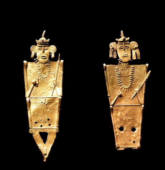 gold alloy, copper and silver votive figurines