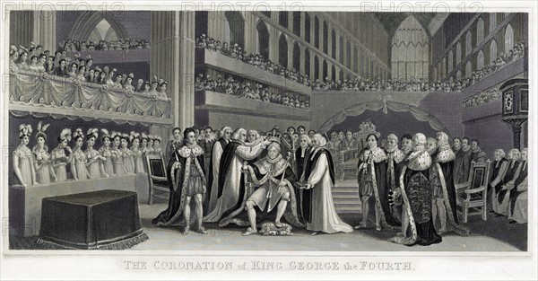 The coronation of King George IV of England in 1820