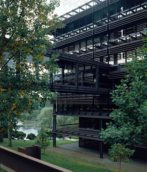 Deere & Company Headquarters, Moline, Illinois, designed by architect Eero Saarinen