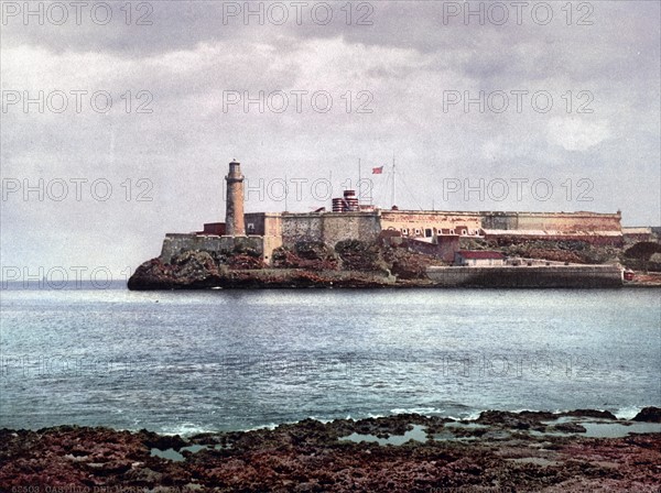 castillo del Morro, Havana, Cuba with American flag flying over the castle