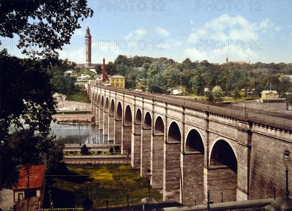 High Bridge, New York City 1900. The High Bridge (officially, the Aqueduct Bridge)