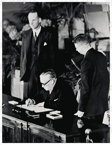 Photograph from the signing of the North Atlantic Treaty in Washington D.C.