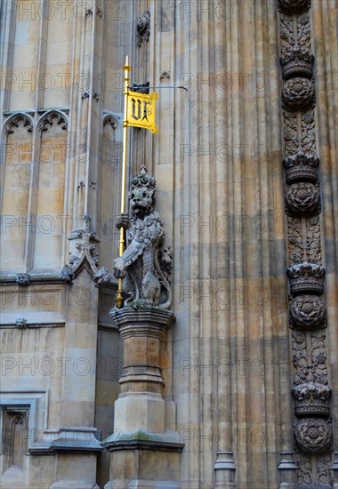 Richard Coeur de Lion, 12th Century equestrian statue commemorating English Monarch Richard I