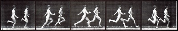 Early footage of a men running