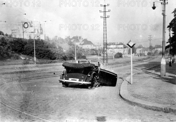 Photograph of Reinhard Heydrich's Mercedes after his assassination