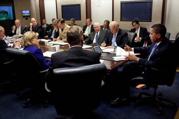 President Barack Obama holding a strategy review on Afghanistan